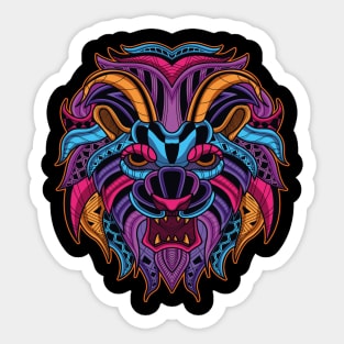 Lion Neon Sticker